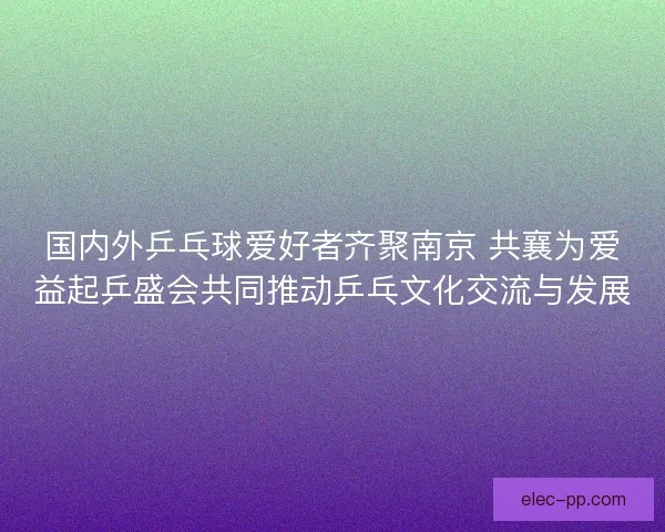 国内外乒乓球爱好者齐聚南京 共襄为爱益起乒盛会共同推动乒乓文化交流与发展