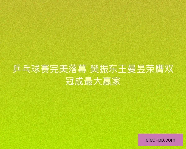 乒乓球赛完美落幕 樊振东王曼昱荣膺双冠成最大赢家