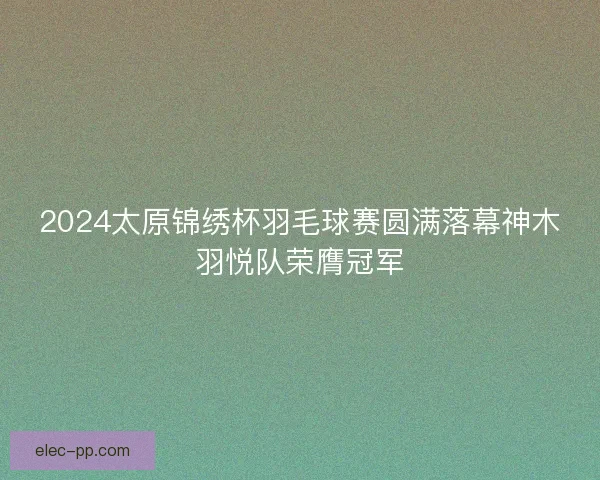 2024太原锦绣杯羽毛球赛圆满落幕神木羽悦队荣膺冠军